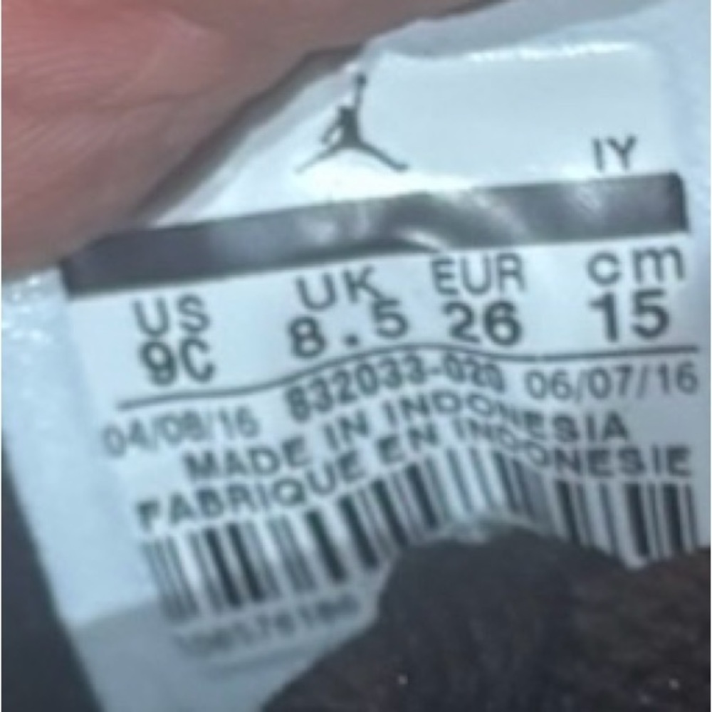 Jordan 3 Retro BT Black Toddler Sneakers Size 9C EUC - Picture 8 of 8